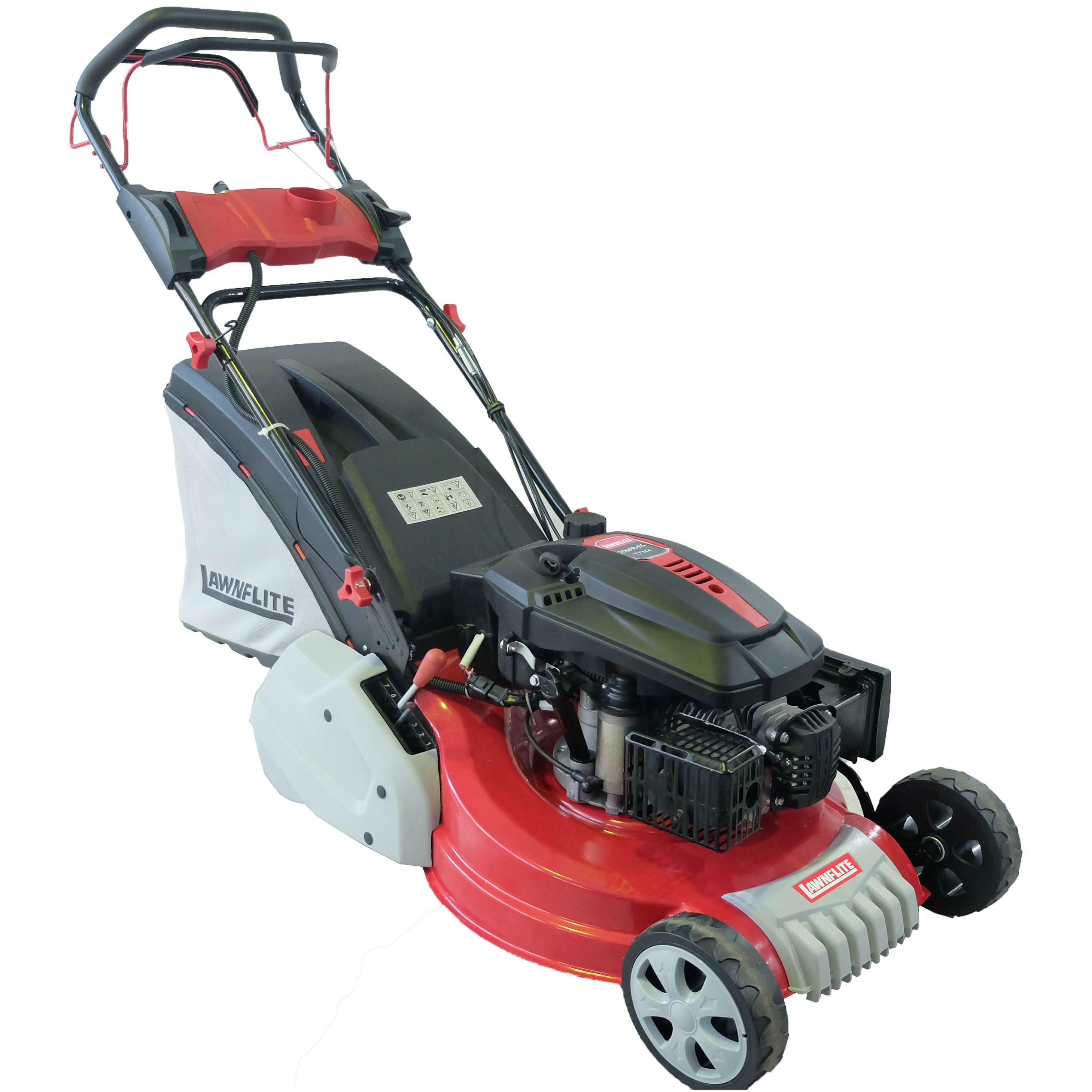 Petrol lawnmower with roller deals and electric start